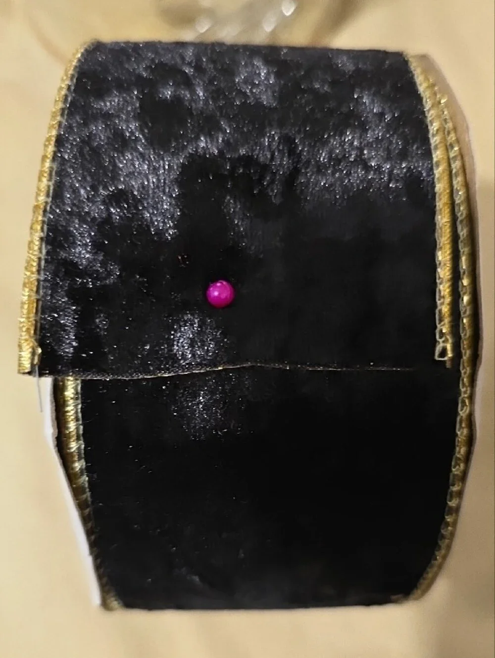 Black Velvet Ribbon with Gold Trim. 10 yards. NWT.
